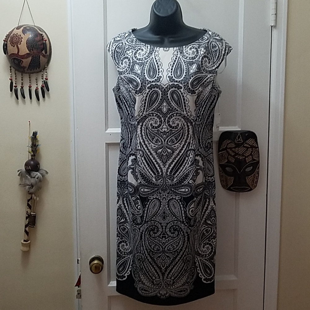 Black and white paisley dress